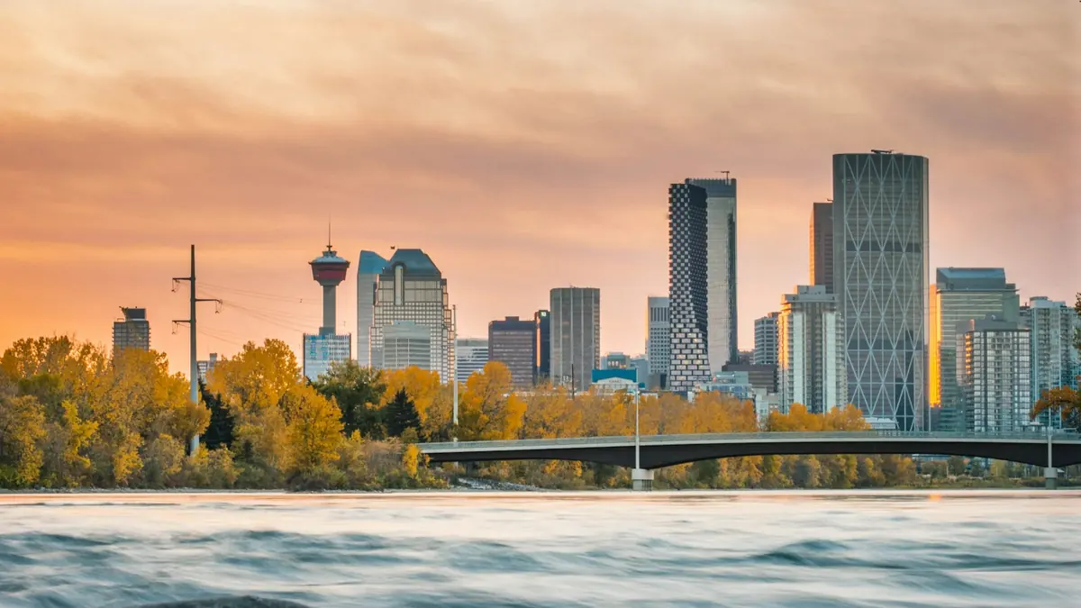 Calgary skyline and the Bow River